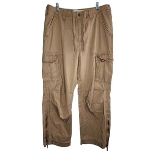 Cargo Baggy Streetwear Urban Pipeline Up Drawstring Waist Zip Hem Men's Sz 36x30